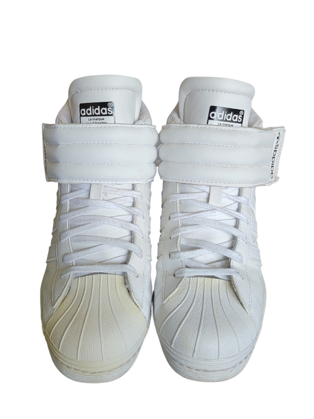 adidas Superstar White High-Top Shell Toe Sneakers - Picture 3 of 10